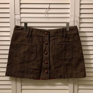 Brown Winter Mini Skirt